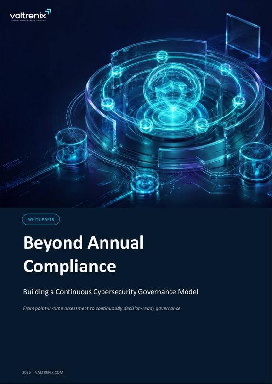 Cover of the Valtrenix whitepaper Beyond Annual Compliance